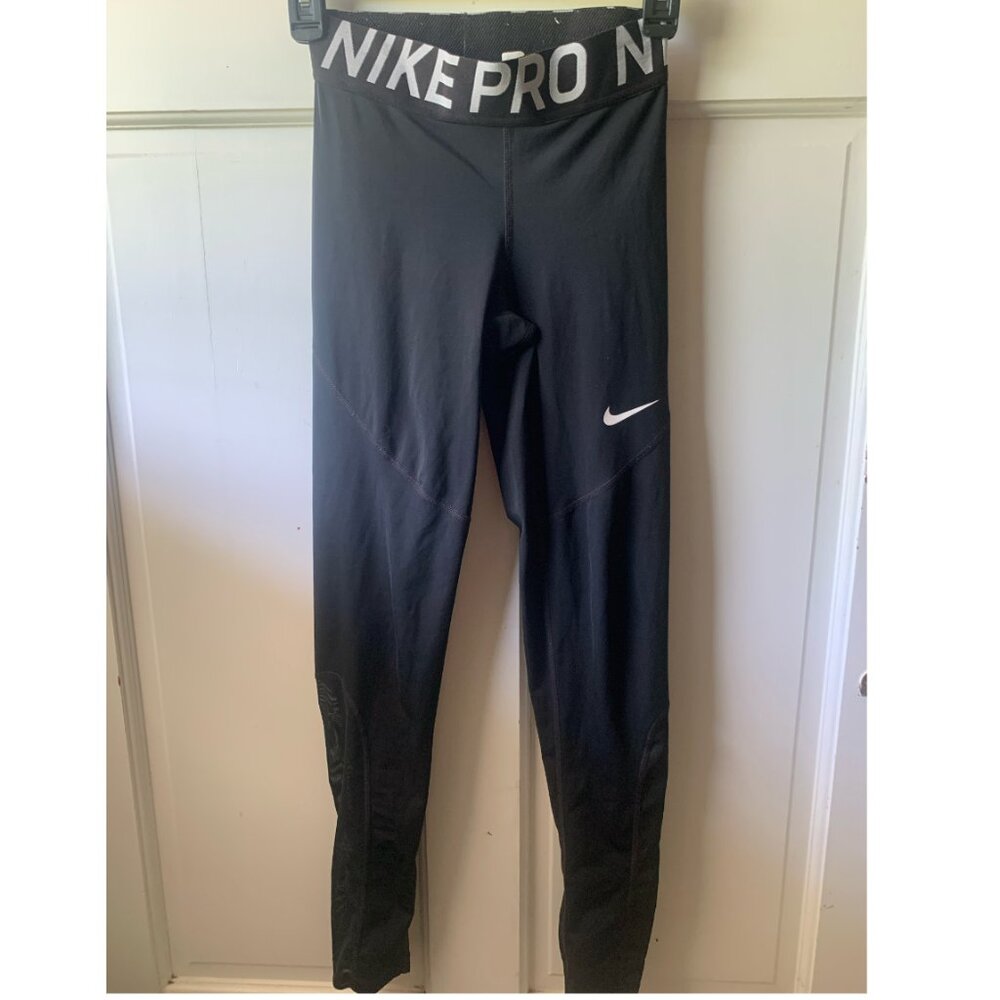 Nike Pro Dri Fit Mesh Paneled Leggings (Black) - Size S